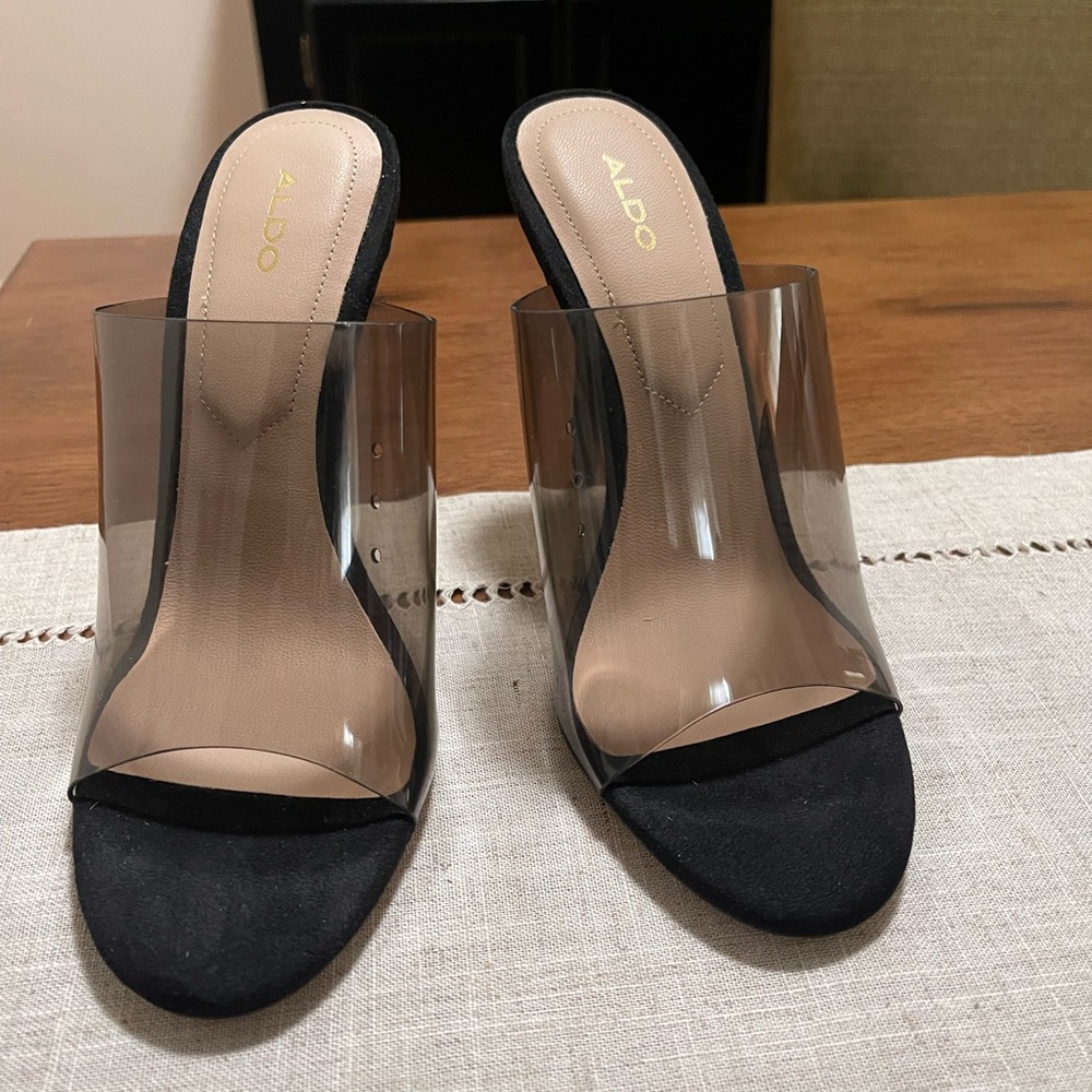 ALDO Black Transparent mules